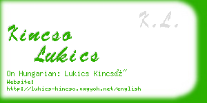 kincso lukics business card